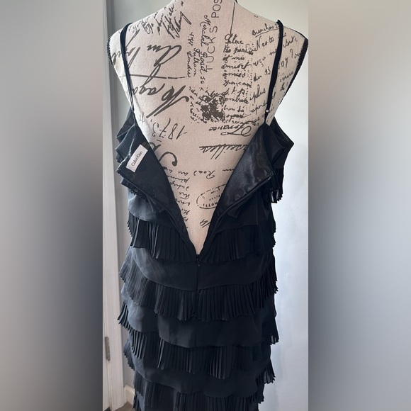 🖤🖤Calvin Klein Women’s Black Ruffle Spaghetti Strap Dress -🖤🖤 - Picture 5 of 9